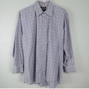 Kirkland Signature Men Button-Up 17 32-33 multicolor Traditional 100% Cotton